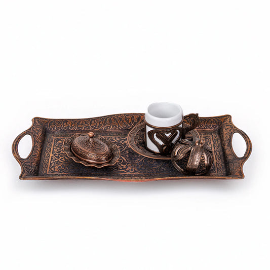 Juego Turco de Café para 2 Personas Bronce