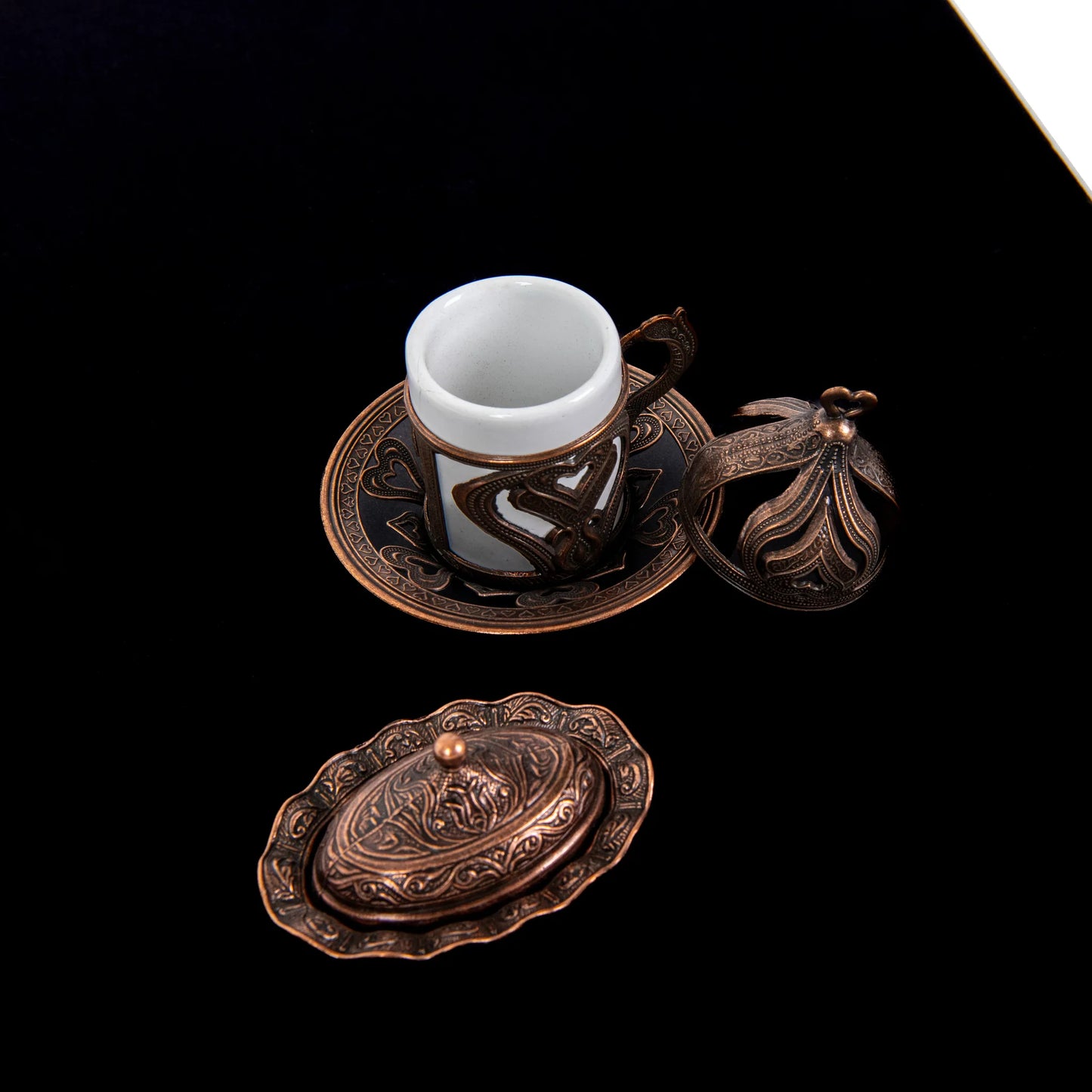 Juego Turco de Café para 2 Personas Bronce