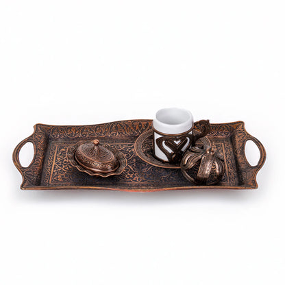 Juego Turco de Café para 2 Personas Bronce
