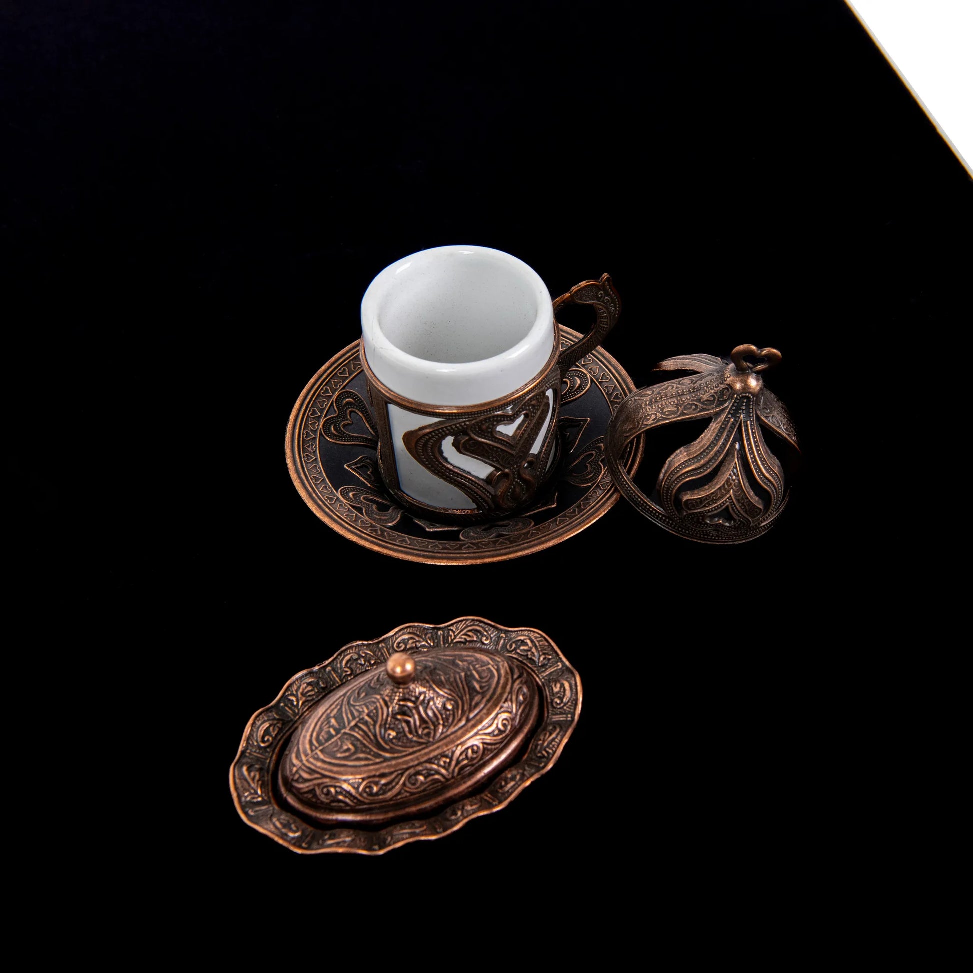 Juego Turco de Café para 2 Personas Bronce