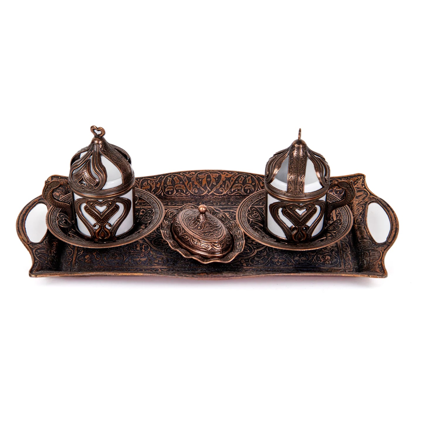 Juego Turco de Café para 2 Personas Bronce