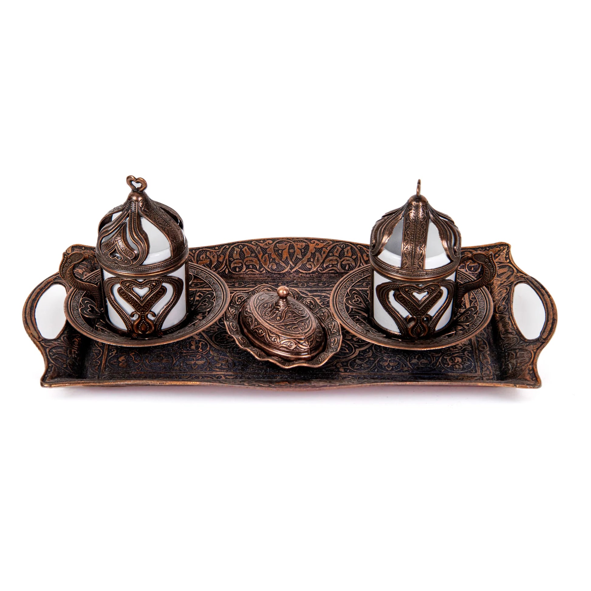 Juego Turco de Café para 2 Personas Bronce