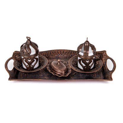 Juego Turco de Café para 2 Personas Bronce