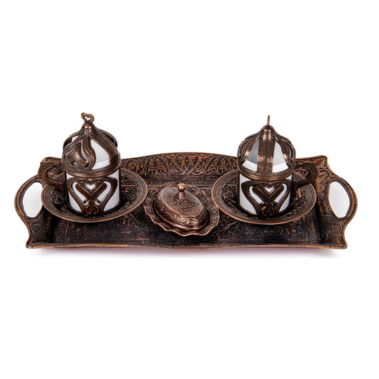 Juego Turco de Café para 2 Personas Bronce