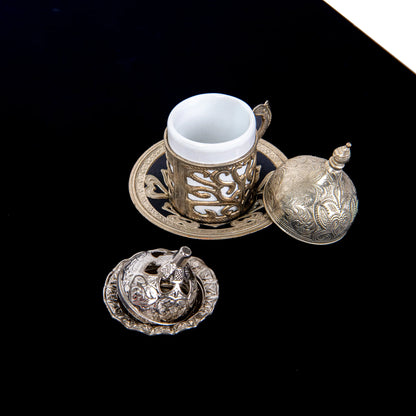 Juego Turco de Café para 2 Personas Plata