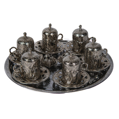 Juego Turco de Café para 6 Personas Plata