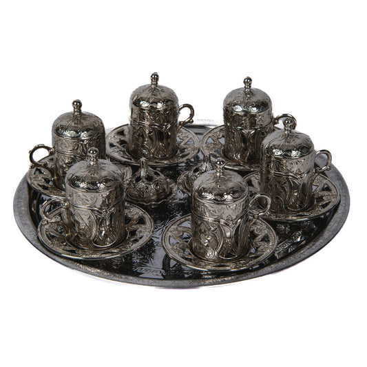 Juego Turco de Café para 6 Personas Plata